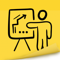 Sticky Note: Trainer with Flip Chart